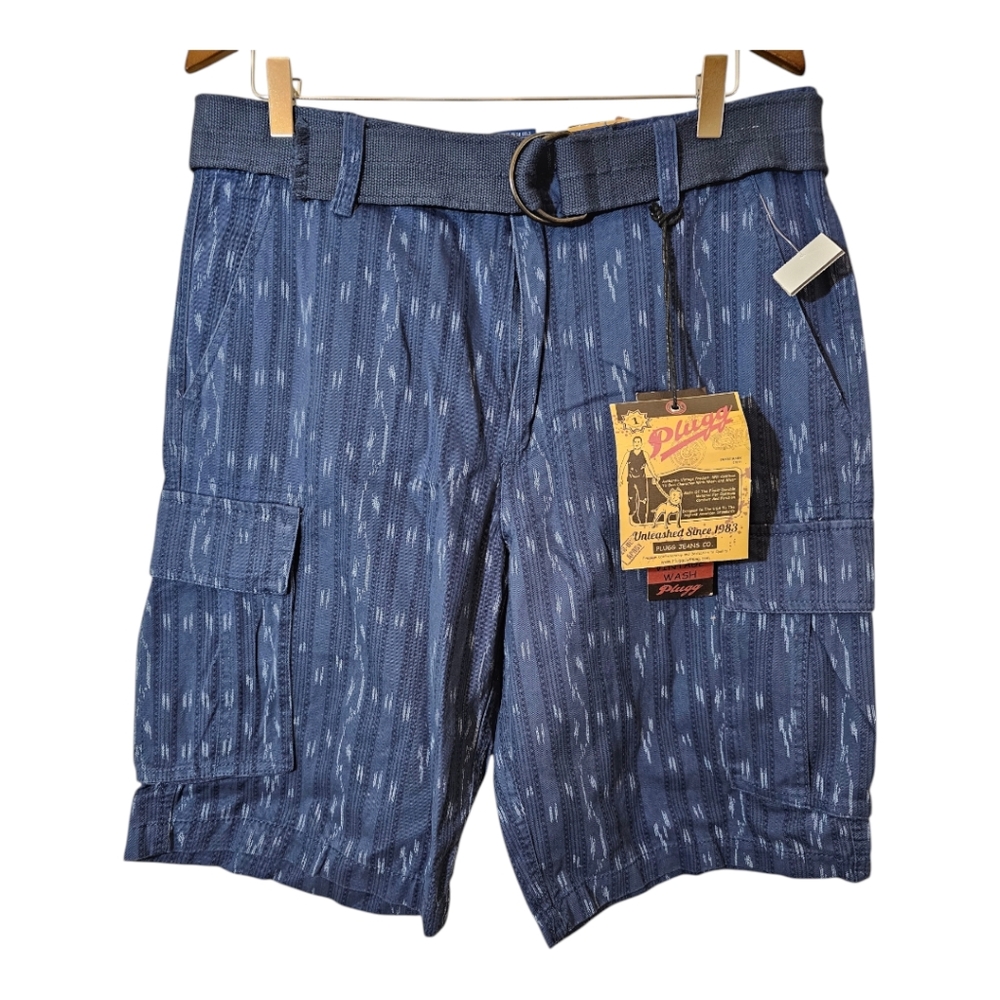 NWT Plugg Men's Blue Cargo Shorts